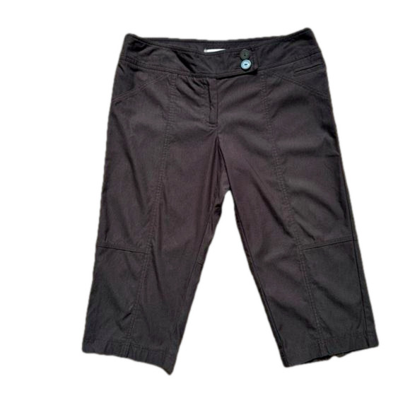 Laura Petites Chocolate Brown Capri Pants - Size 14 - Picture 1 of 9